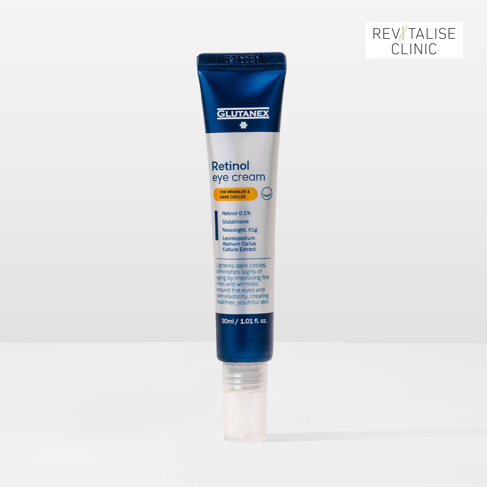 Glutanex Retinol Eye Cream targets dark circles and reduces signs of ageing by smoothing fine lines and wrinkles, leaving the skin around the eyes nourished and youthful